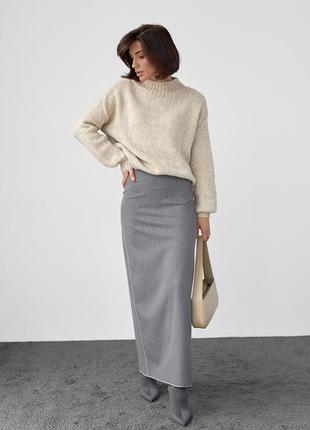 Жіночий в'язаний однотонний светр оверсайз one size2 фото