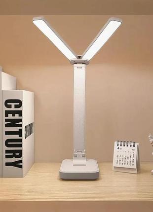 Светодиодная настольная лампа ledline с аккумулятором + двойной поворотный плафон