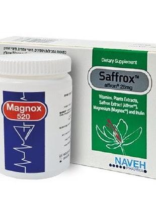 Разом дешевше saffrox+magnox 520 антидепресант 100% природний (бад) 30+60 капсул naveh pharma сафрокс магнокс