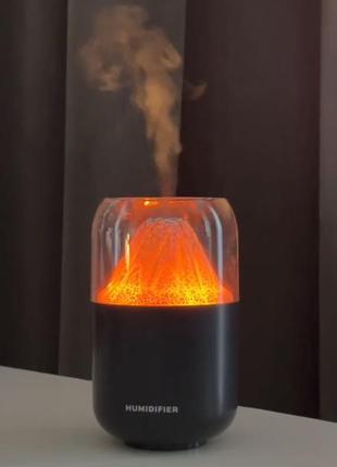 Увлажнитель воздуха "вулкан" с эффектом пламени и с led подсветкой, идея подарка