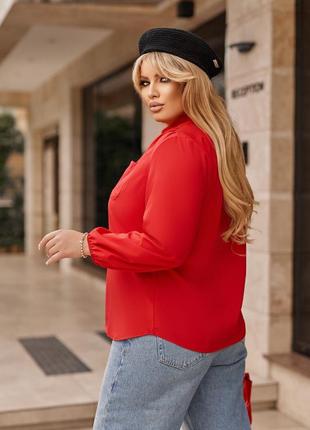 Стильна жіноча блузка з довгим рукавом блуза повсякденна літня блузка на повних жінок блуза красива7 фото