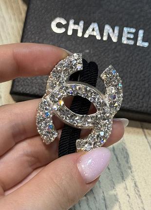 Гумка для волосся шанс із логотипом з розсипом цирконію, сріблясте резинання