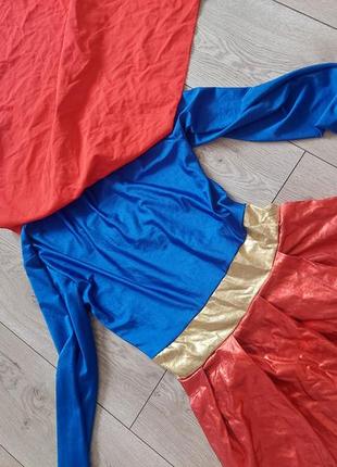 Костюм супергероя для девочки, супергерл, супермен платья для девушки5 фото