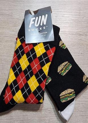 Чоловічі високі  шкарпетки 36-40 розмір fun socks , 2 шт (пари) , мужские высокие носки німеччина