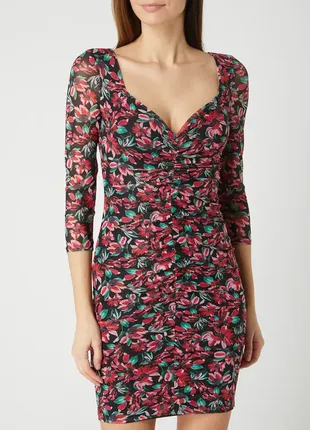Стильна сукня guess р. xs/ s плаття з красивою спинкою, в сіточку, міні, квітковий принт оригінал