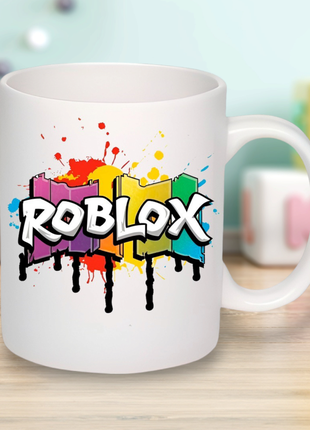 Чашка с принтом roblox