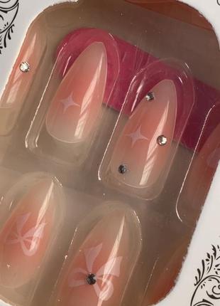 Накладные ногти с дизайном 24 шт y2k