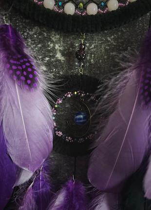 Большой фиолетовый ловец снов, ловец снов оригиналной подарок