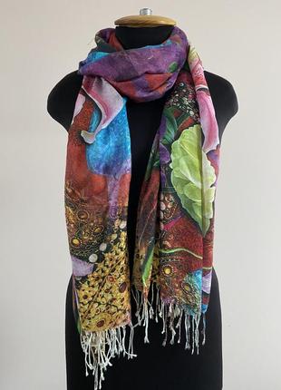 Шарф с цветочным принтом
