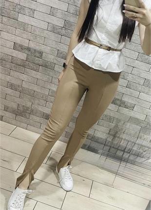 Лосины леггинсы zara с разрезами