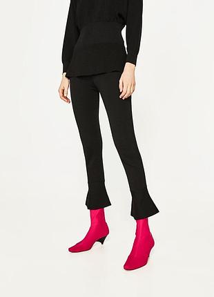 Стильные укороченные трикотажные брюки zara