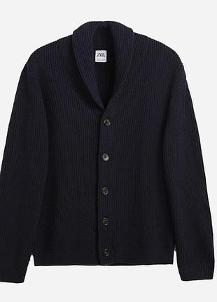 Кардиган zara, размер m, темно-синий