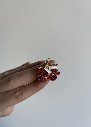 Металлическая новогодняя рождественская брошь перчатки
