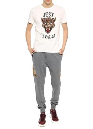 Just cavalli! оригинал! белая футболка с принтом