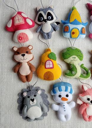 ′сказочный лес (2)′(набор ёлочных игрушек из фетра) 14 шт.