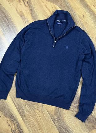 Чоловічий джемпер пуловер gant 1/4 zip size m