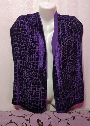 Оксамитовий фіолетовий шарф палантин (83)