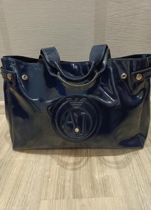 Сумка лакова жіноча giorgio armani