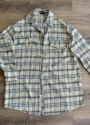 Удлиненная рубашка в клетку