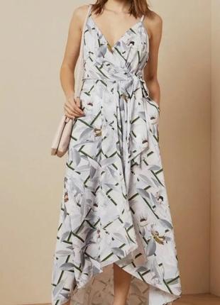 Шикарное платье от ted baker, с запахом, цветочный принт, нежные цвета