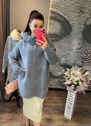 Курточка альпака з хутряною опушкою, 54-58 розмірів. 50422084