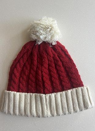 Зимова червона шапка на 8-11 років