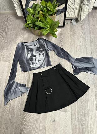 Спідниця плісе юбка неформальна готика юбка неформальна