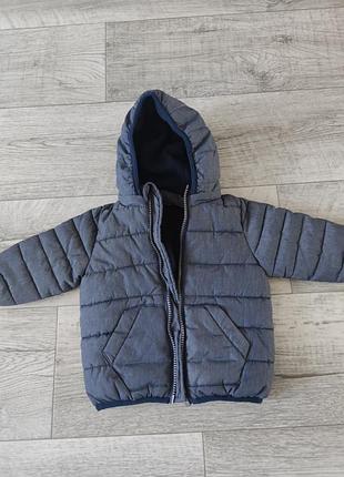 Куртка курточка на малыша на мальчика 68 см синяя теплая