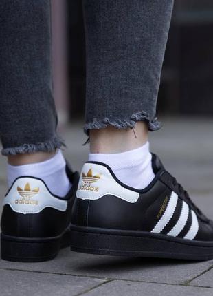 Женские кожаные кроссовки люкс качества весна модель superstar classic4 фото