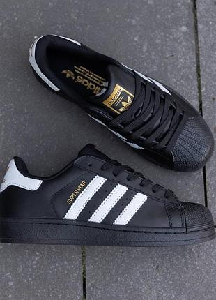 Женские кожаные кроссовки люкс качества весна модель superstar classic8 фото