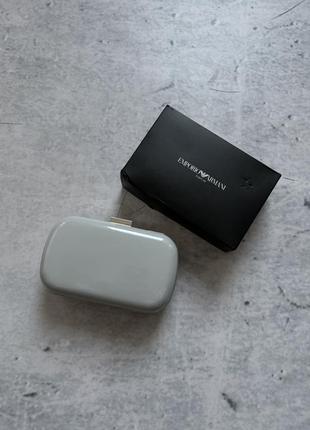 Клатч emporio armani сірого кольору з коробкою