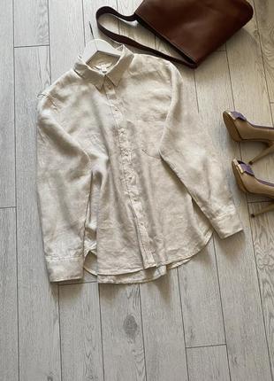 Базовая льняная рубашка h&m.