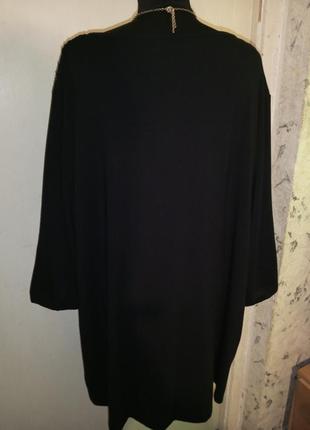 Натуральная,трикотажная блузка-туника с кружевом,большого размера,ulla popken3 фото