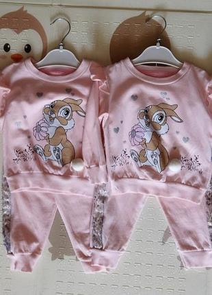 Трикотажный костюм для девочки 6-9 мес