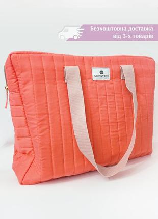 Яркая коралловая пляжная прямоугольная сумка glossybox summer bag