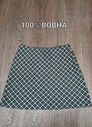 Винтажная 100% шерсть стильная короткая юбка р.14 marilyn anselm design for hobbs made in england