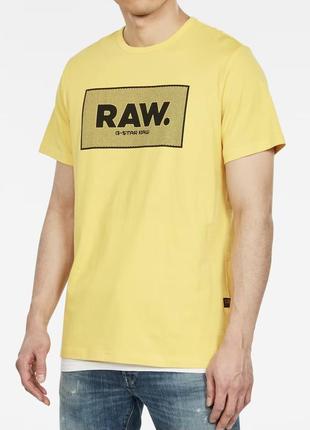Мужская желтая футболка g-star raw оригинал размер s/m