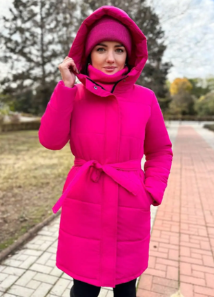 Женская зимняя  куртка плащевка на синтепоне 300 42-44; 46-48; 50-52 av868-85sве