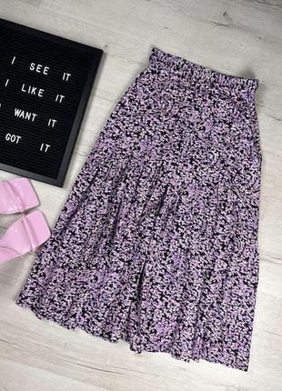 Юбка миди в цветочный принт h&m