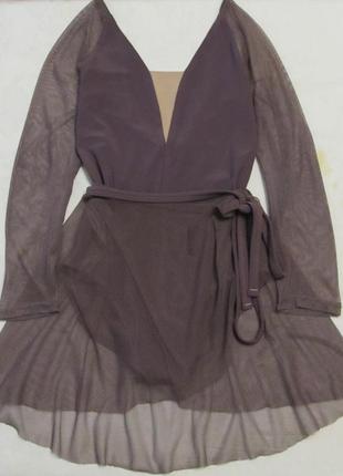 Купальник "флора" гімнастика/танці рукав сітка зі спідницею "овація"