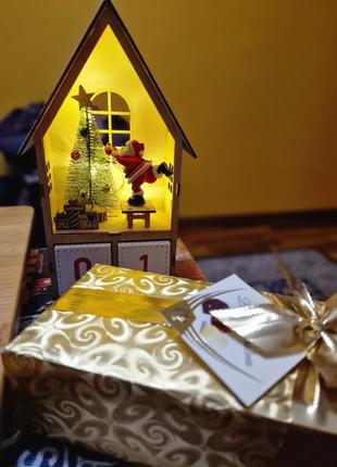 Адвент календар christmas countdown з led підсвіткою, різдвяний декор