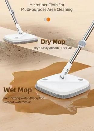 Комплект швабра с ведром для мытья полов mop with bucket k10, с отжимом / складная швабра4 фото