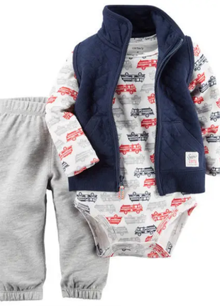 Carters комплект тройка с жилеткой картерс жилет машинки