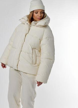 Короткий пуховик арт. 8946, белый