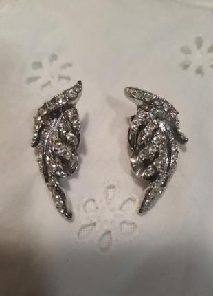 Винтаж серьги клипсы " листочки"