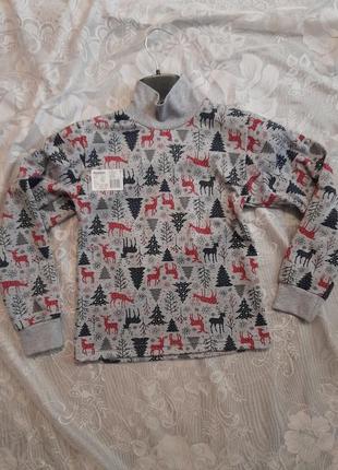 Гольфик, водолазка, новогодний принт с наческой