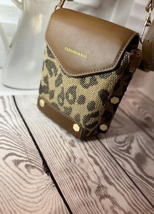 Сумка fashion &bag, принт коричневий леопард