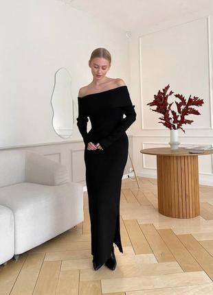 Сукня плаття довге ангора рубчик