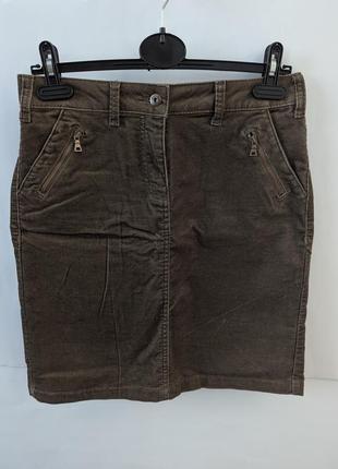 Юбка женская вельветовая мини tcm tchibo,коричневая,хлопок,короткая,трапеция,теплая,юбка,вельвет,вильветовая,юбки,теплая