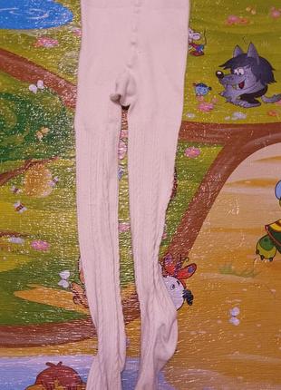 Колготки білі з узором на 3-4 роки